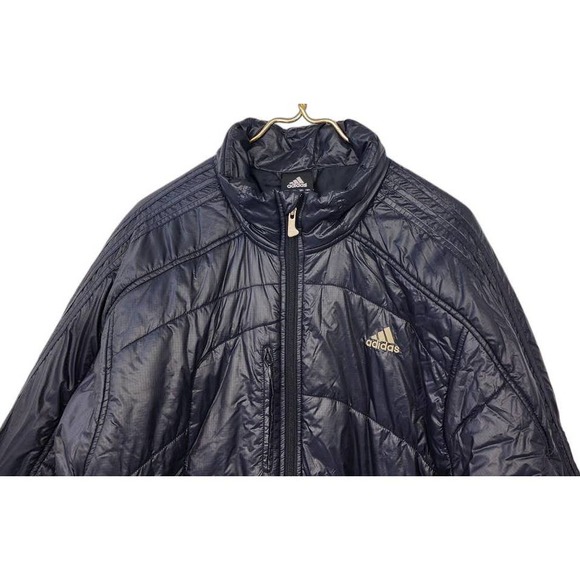 Men's Adidas 3 Stripe TS Climaproof Puffer Black On‎ Black Jacket Size XL - Picture 3 of 10